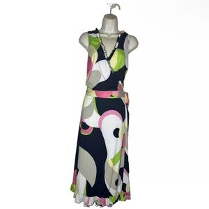 BNWT Jonathan Martin multicolor geometric Sleeveless Wrap Dress sz 20w